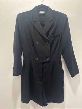Vintage DKNY Black Double-Breasted Blazer Romper